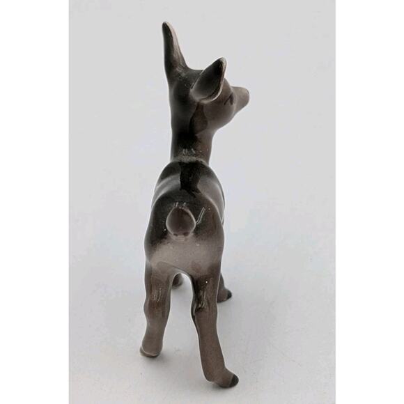 Vintage Japan Ceramic Fawn Deer Figurine Mini Glazed Brown Lefton Style 1950s - Picture 4 of 6